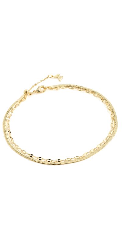 By Adina Eden By Adina Eden Double Strand Multi Chain Anklet Gold One