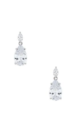 By Adina Eden By Adina Eden Fancy Cz Marquise X Pear Dangle Stud Earring
