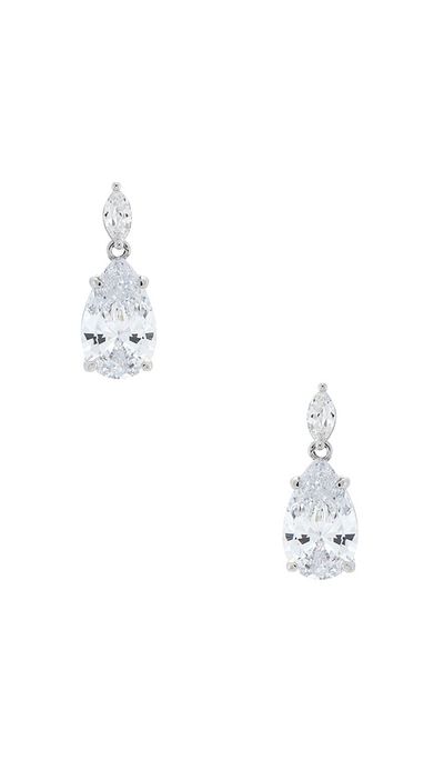 By Adina Eden By Adina Eden Fancy Cz Marquise X Pear Dangle Stud Earring