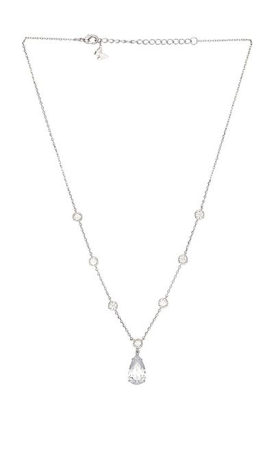 By Adina Eden By Adina Eden Fancy Cz Pear Drop Bezel Chain Necklace