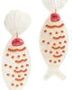 By Adina Eden By Adina Eden Fish Drop Earrings Red One - 1
