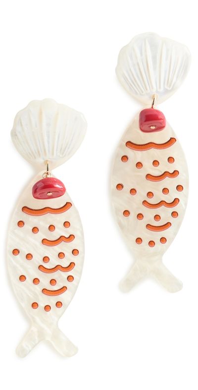 By Adina Eden By Adina Eden Fish Drop Earrings Red One