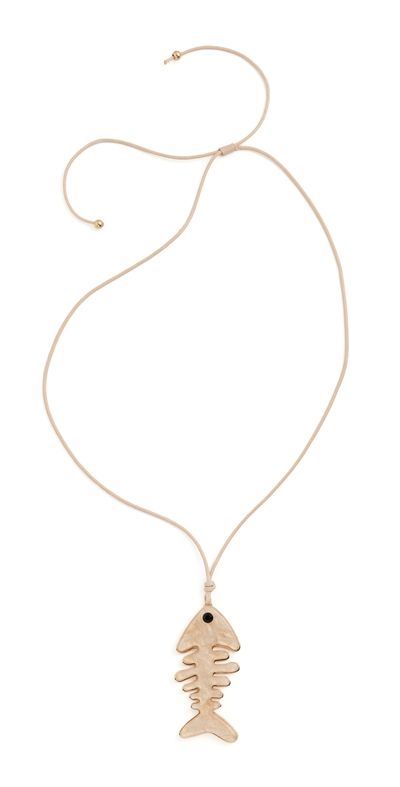 By Adina Eden By Adina Eden Fish Skeleton Rope Necklace Brown One
