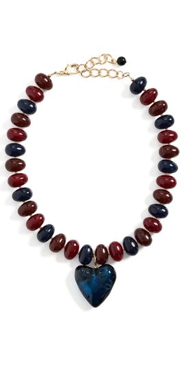 By Adina Eden By Adina Eden Heart Beaded Necklace Mutli One