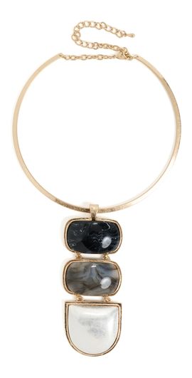 By Adina Eden By Adina Eden Multi Stone Herring Bone Choker Multi Color One