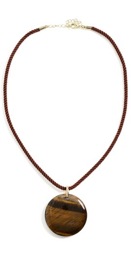 By Adina Eden By Adina Eden Natural Stone Twisted Rope Necklace Brown One