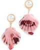 By Adina Eden By Adina Eden Painted Shell Pearl Drop Earrings Pink One - 1