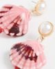 By Adina Eden By Adina Eden Painted Shell Pearl Drop Earrings Pink One - 4