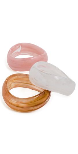 By Adina Eden By Adina Eden Pop of Color Resin Bangle Set Multi-Color One