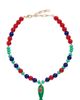By Adina Eden By Adina Eden Red, Green & Blue Beaded Fish Pendant Necklace Multi Color One - 1