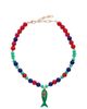 By Adina Eden By Adina Eden Red, Green & Blue Beaded Fish Pendant Necklace Multi Color One - 6