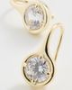 By Adina Eden By Adina Eden Rounded Bezel Fish Hook Huggie Earrings Gold One - 4
