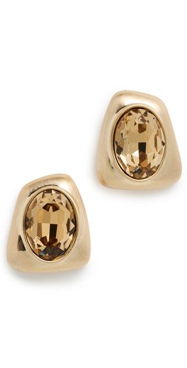 By Adina Eden By Adina Eden Smoky Gemstone Stud Earrings Gold One