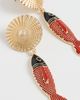 By Adina Eden By Adina Eden Sun Disc Fish Drop Earrings Gold One - 4