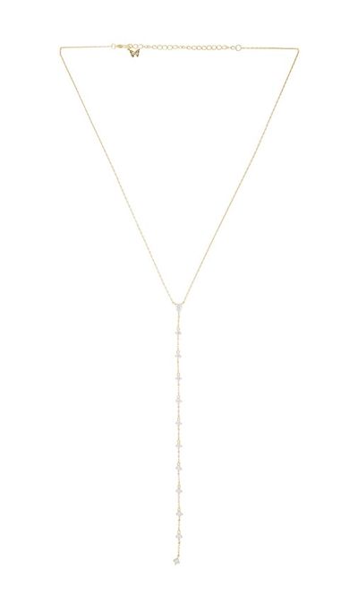 By Adina Eden By Adina Eden Teardrop Cz Lariat Necklace