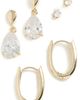 By Adina Eden By Adina Eden Teardrop Huggie Earring Set Gold One - 1