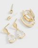 By Adina Eden By Adina Eden Teardrop Huggie Earring Set Gold One - 5
