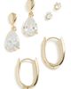 By Adina Eden By Adina Eden Teardrop Huggie Earring Set Gold One - 6