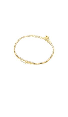 By Adina Eden By Adina Eden Tennis & Paperclip Pave Bracelet Combo Set