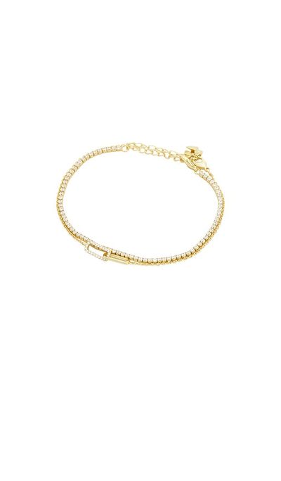 By Adina Eden By Adina Eden Tennis & Paperclip Pave Bracelet Combo Set