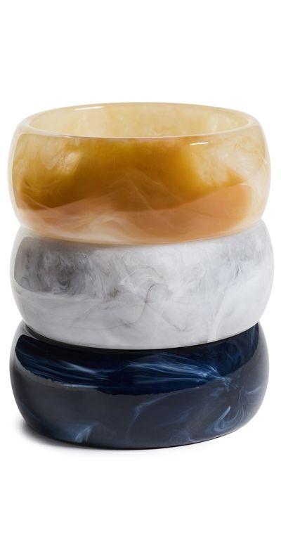 By Adina Eden By Adina Eden Thick Resin Bangle Combo Set Multi Color One