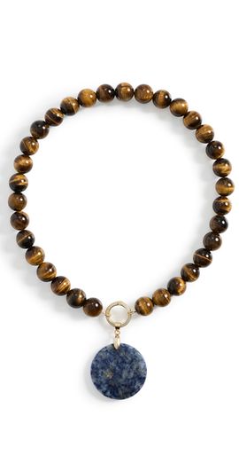 By Adina Eden By Adina Eden Tiger Eye Earth Drop Pendant Necklace Brown One