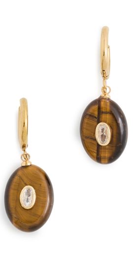 By Adina Eden By Adina Eden Turtle Charm Drop Earrings Brown One