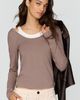 By Anthropologie 100% Cotton Layered Ribbed Tee - 1