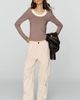 By Anthropologie 100% Cotton Layered Ribbed Tee - 4