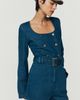 By Anthropologie 100% Cotton Tailored Denim Romper - 1