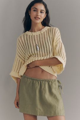 By Anthropologie 100% Linen Skort