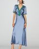 By Anthropologie 100% Silk Satin Lace-Trim Maxi Dress - 1
