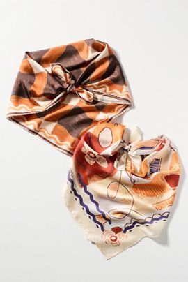 By Anthropologie Abstract Print Hair Scarves, Set of 2