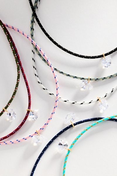 By Anthropologie Adjustable Corded Crystal Pendant Necklace