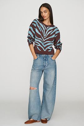 By Anthropologie Animal Print Sweatshirt