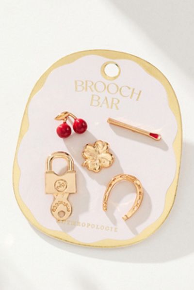 By Anthropologie Assorted Mini Brooches, Set of 5