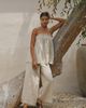By Anthropologie Aubrey Linen Blend Strapless Top - 4
