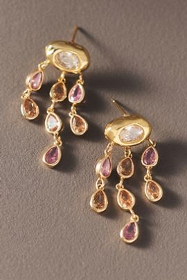 By Anthropologie Aurora Blush Cascade Earrings
