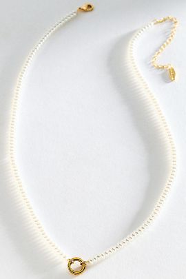 By Anthropologie Beaded Circle Pendant Necklace