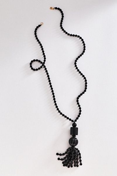 By Anthropologie Beaded Tassel Pendant Necklace