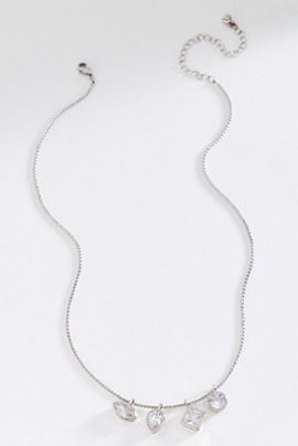 By Anthropologie Bezel Cluster Crystal Pendant Necklace