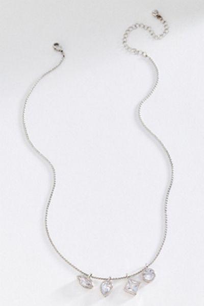 By Anthropologie Bezel Cluster Crystal Pendant Necklace