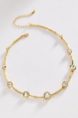 By Anthropologie Bezel Crystal Necklace