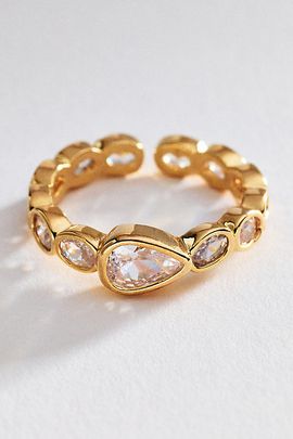 By Anthropologie Bezel Crystal Ring