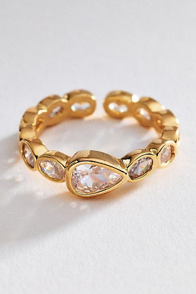 By Anthropologie Bezel Crystal Ring