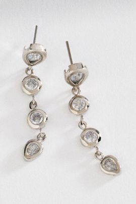 By Anthropologie Bezel Crystals Drop Earrings