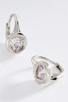 By Anthropologie Bezel Gemstone French Hook Earrings