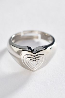 By Anthropologie Bezel Heart Cocktail Ring