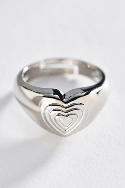 By Anthropologie Bezel Heart Cocktail Ring