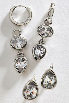 By Anthropologie Bezel Huggie Hoop Earrings